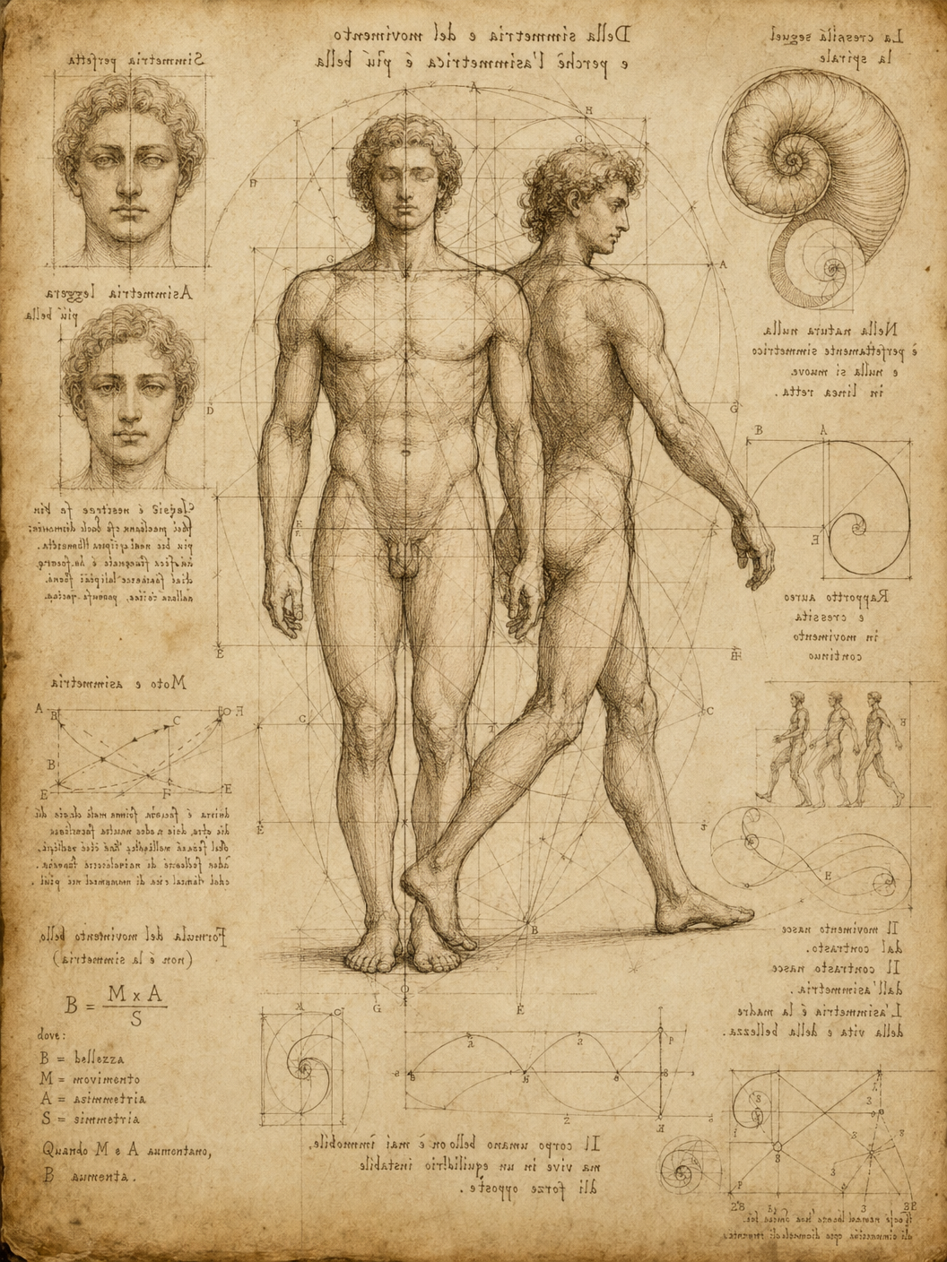 Study of beauty and symmetry — static vs dynamic figures