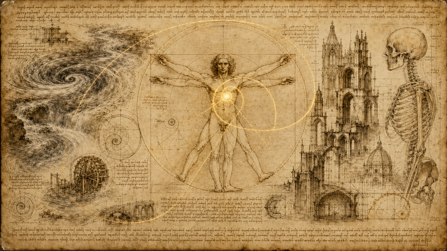 The Helix Codex — Leonardo's unified vision of water, anatomy, and architecture